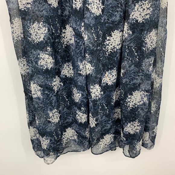 Joie Dress Blue Floral Baltic Print Sleeveless Mini Sheer Overlay - Picture 13 of 13